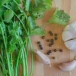 cilantro and coriander seeds