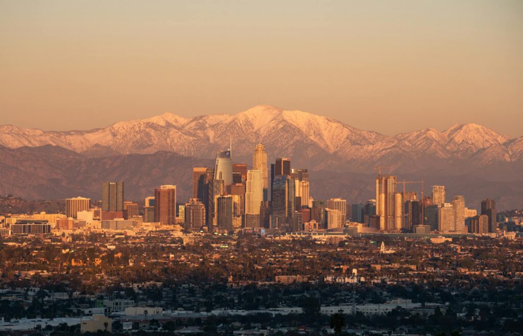 Los Angeles business district skyline